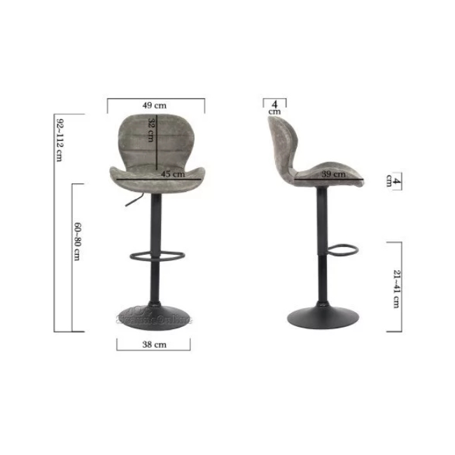 Ghế quầy bar chân trụ nâng hạ đệm da Nappa: SG - 4134 - $hienthicat